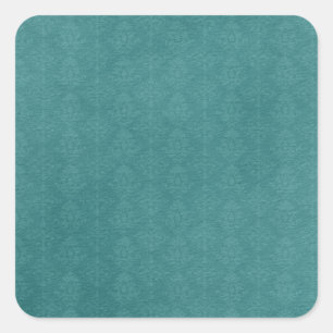 Dark Teal Pattern Square Sticker