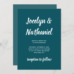 Dark Teal   Simple and Modern Script Invitation