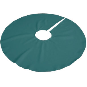 Dark Teal Solid Colour Brushed Polyester Tree Skirt