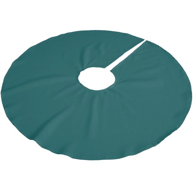 Dark Teal Solid Colour Brushed Polyester Tree Skirt (Angled)