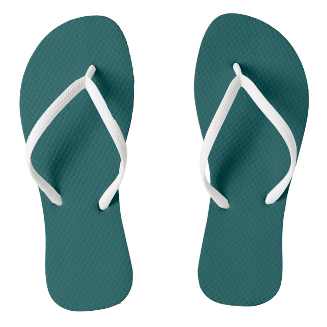 Dark Teal Solid Colour Flip Flops (Footbed)
