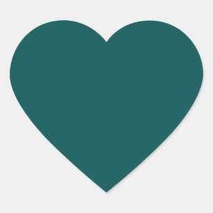 Dark Teal Solid Colour Heart Sticker