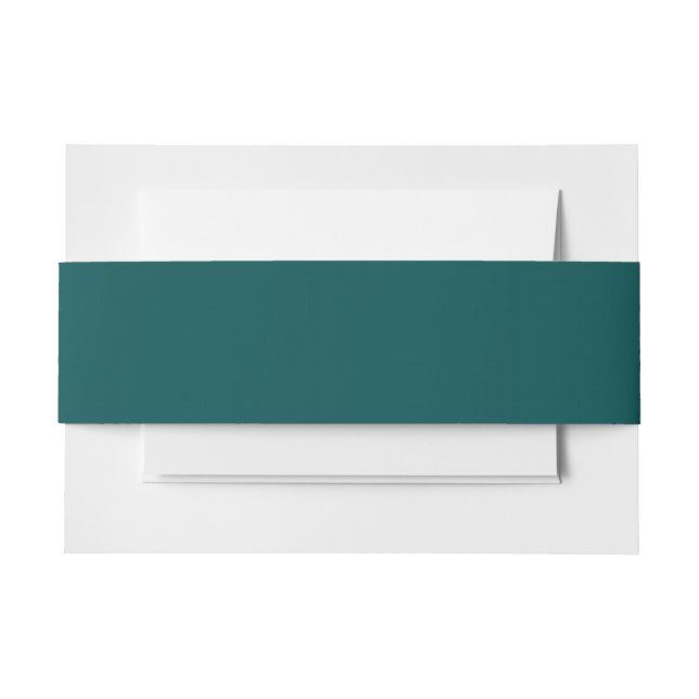 Dark Teal Solid Colour Invitation Belly Band (Front Example)