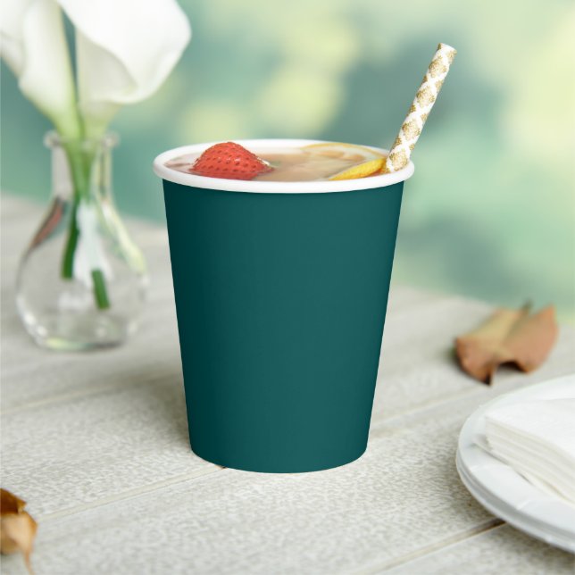 Dark Teal Solid Colour Paper Cups (Insitu)
