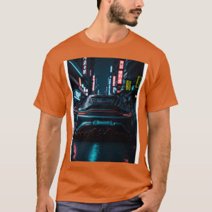 Dark Teal Sports in Japanese Neon City 1 T-Shirt
