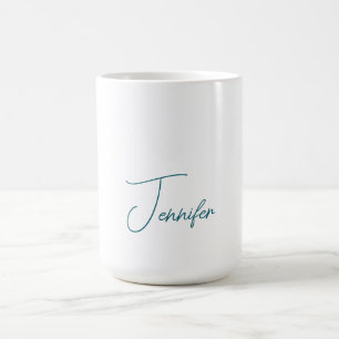 Dark Teal Trend Modern Minimalist Handwriting Name Coffee Mug