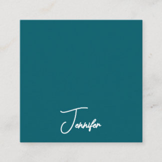Dark Teal Trend Modern Minimalist Handwriting Name Enclosure Card
