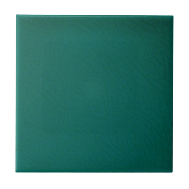 Dark Teal w/ Fauz Crackle Finish Background Field Tile (Front)