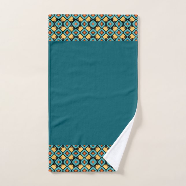 Dark teal Yellow Bath Towel Set (Hand Towel)