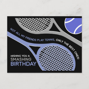 Dark Tennis 🎾  Happy Birthday Postcard