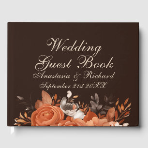 Dark Terracotta and Burnt Orange Wedding Guest Book