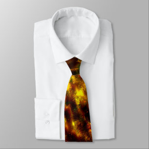 Dark texture glass over red to yellow ochre stains tie