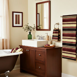 Dark textured stripes bath towel set