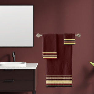 Dark textured stripes bath towel set