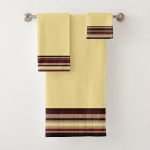 Dark textured stripes bath towel set