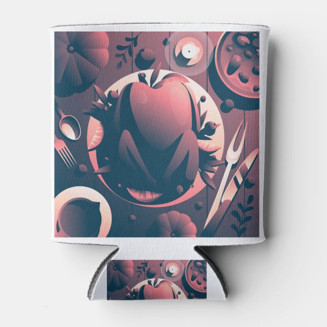 dark thanksgiving dinner can cooler (Front)