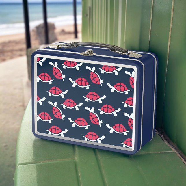 Dark Theme Tortoise  Metal Lunch Box (Lunchbox )