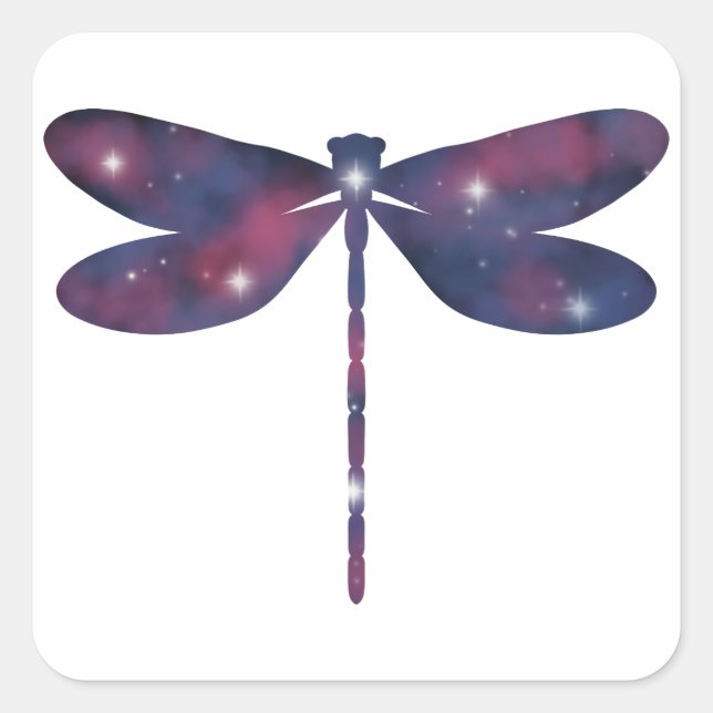 Dark Thin Dragonfly Starscape Sticker (Front)