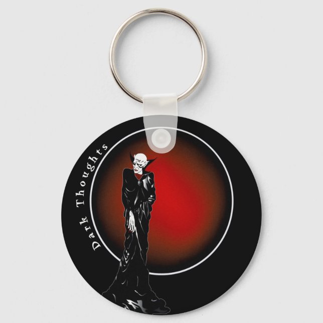 Dark Thoughts Illustration Key Ring (Front)