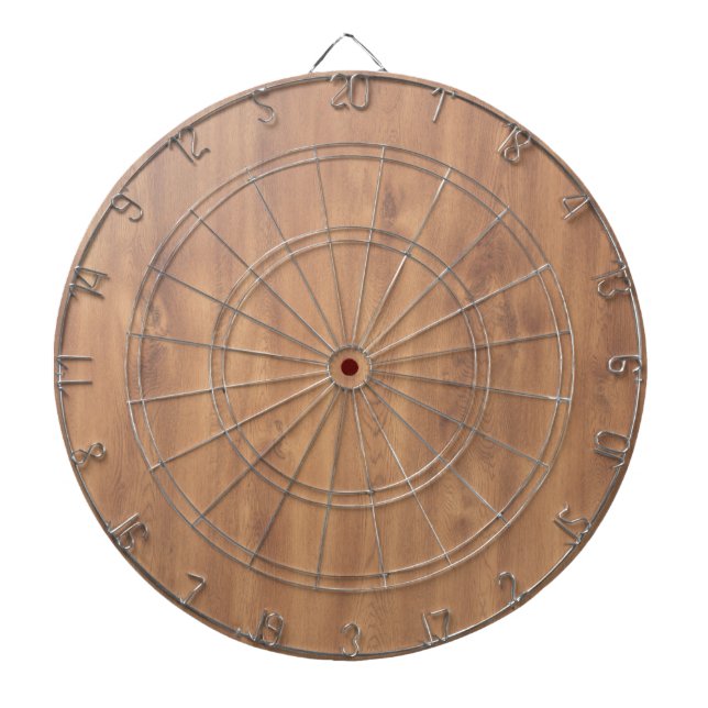 Dark timber pattern dartboard (Front)