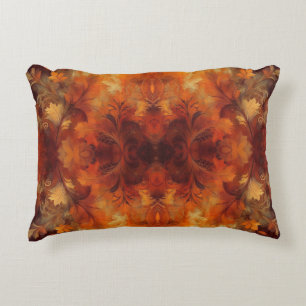 Dark Tone Autumn Leaves Decorative Cushion