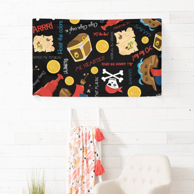 Dark Treasure Island  Party Pirate Banner (Insitu)