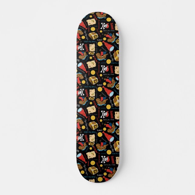 Dark Treasure Island Party Pirate  Skateboard (Front)