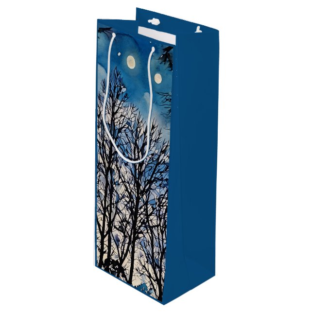 Dark Trees Against A Blue Sky in Mosaic Gift Bag (Front Angled)