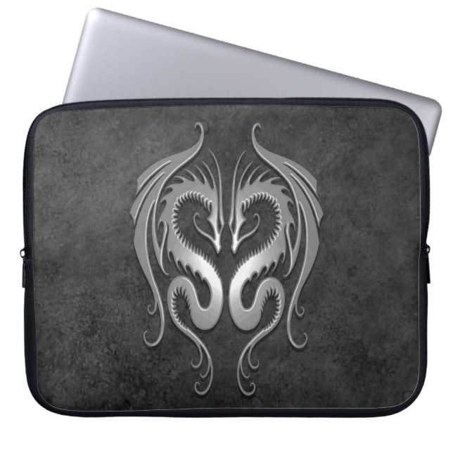 Dark Tribal Dragons Laptop Sleeve (Front)