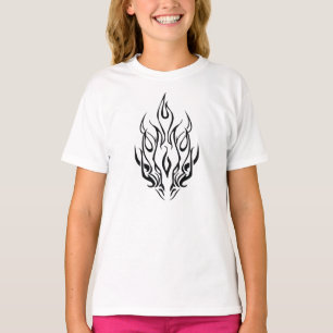 Dark Tribal Flame Mask – Abstract Fire Art Design T-Shirt
