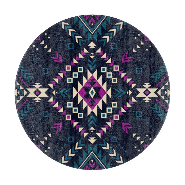 Dark tribal Navajo, vintage geometric. Cutting Board (Front)
