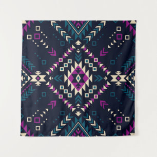 Dark tribal Navajo, vintage geometric. Tapestry