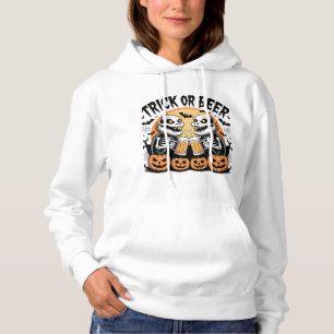 Dark Trick or Beer Halloween Monsters Hoodie