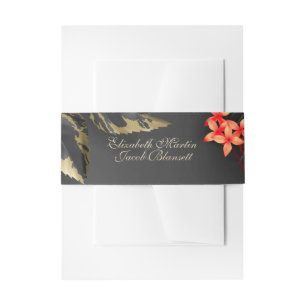 Dark Tropical Floral Invitation Belly Band