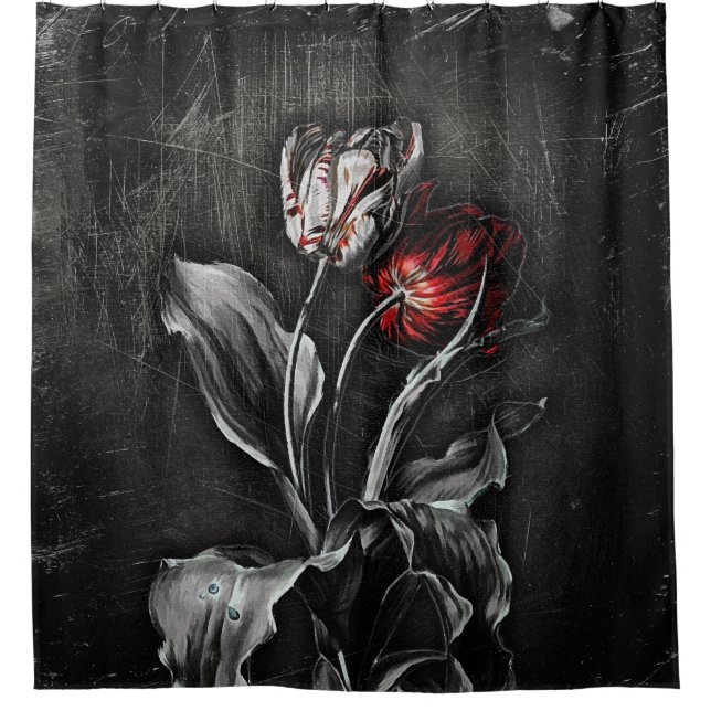 Dark Tulips Shower Curtain (Front)