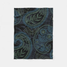 Dark Turquoise, Blue and Green Paisley