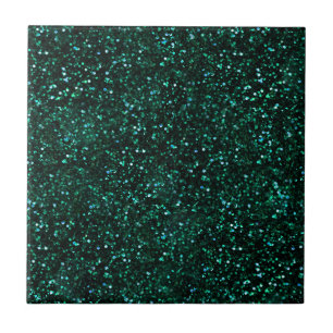 Dark Turquoise Blue Green Glitter Tile