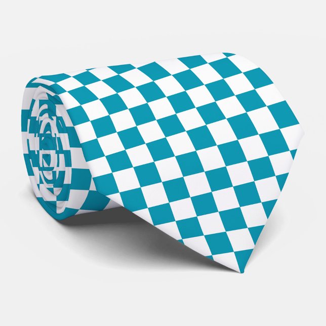 Dark turquoise checkered  tie (Creator Uploaded)