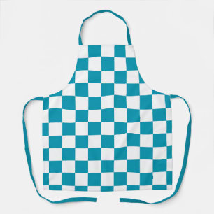 Dark turquoise chequered apron