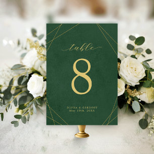Dark Turquoise Gold Line Seating Table Card