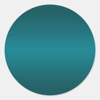 Dark Turquoise Gradient Blank Classic Round Sticker