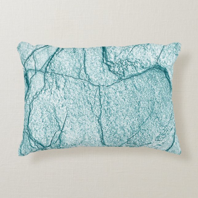 Dark Turquoise Marble Look Decorative Cushion (Front)