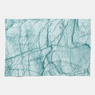 Dark Turquoise Marble Look Tea Towel
