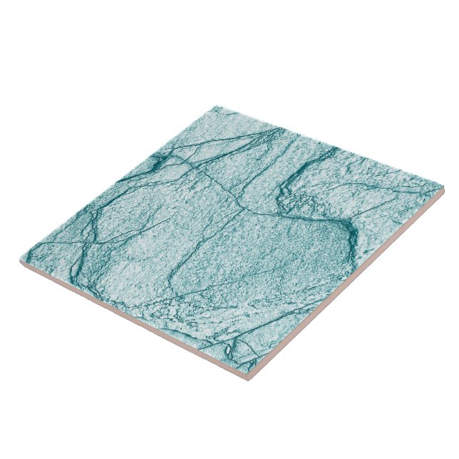Dark Turquoise Marble Look Tile (Side)