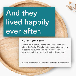 Dark Turquoise Minimal Bold Text Writer Author Business Card