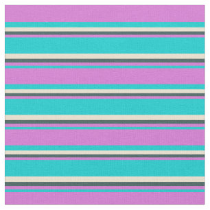 Dark Turquoise, Orchid, Dark Slate Grey, and Beige Fabric
