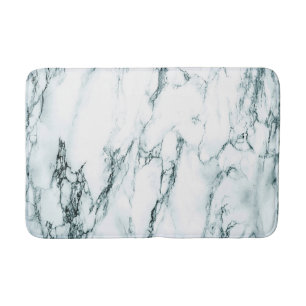 Dark Turquoise Vein Marble Look Bath Mat