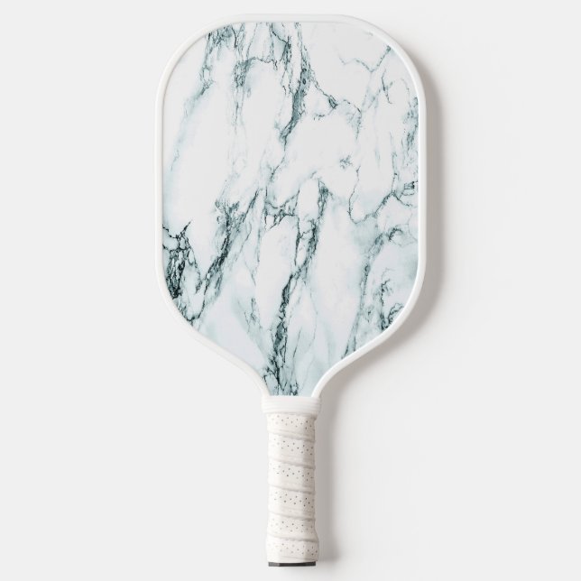 Dark Turquoise Vein Marble Look Pickleball Paddle (Front)