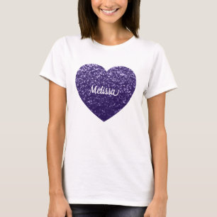 Dark ultra violet purple glitter sparkle Customise T-Shirt