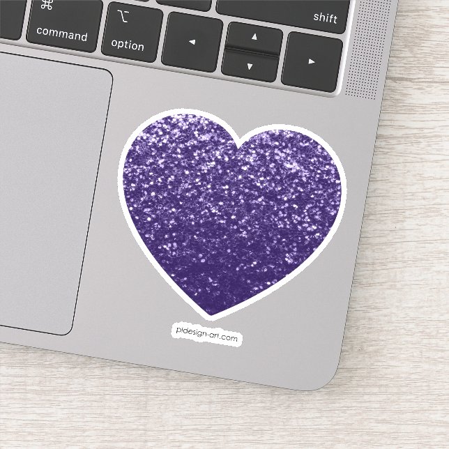 Dark ultra violet purple glitter sparkles heart (Detail)